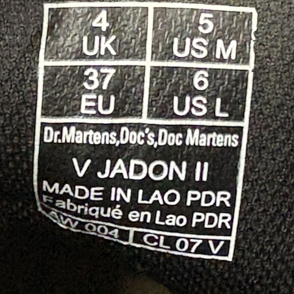 Dr. Martens Vegan Jadon II 8-Eye Synthetic Boot Cherry Red 6 US Women/5 US Men - Picture 11 of 13